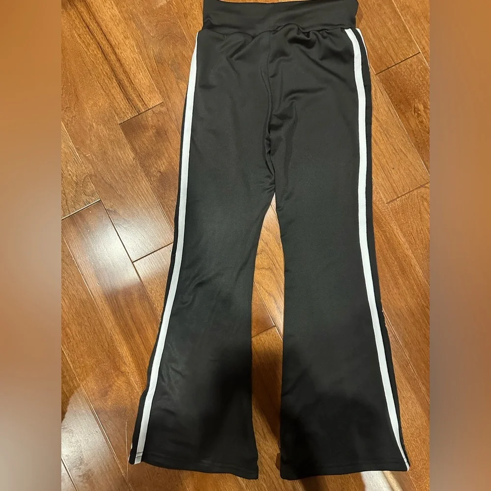 Stylish Kids Black Leggings with White Stripes